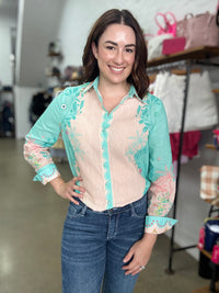 Sky Top - Pastel Pink & Aqua