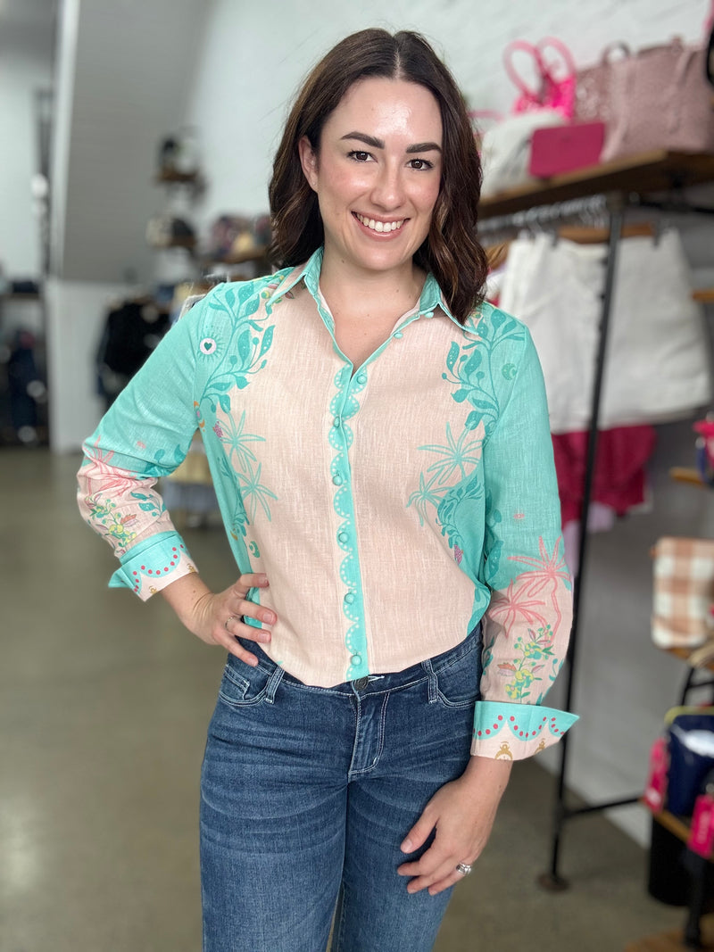 Sky Top - Pastel Pink & Aqua