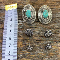 Earring Trio - Silver & Turquoise