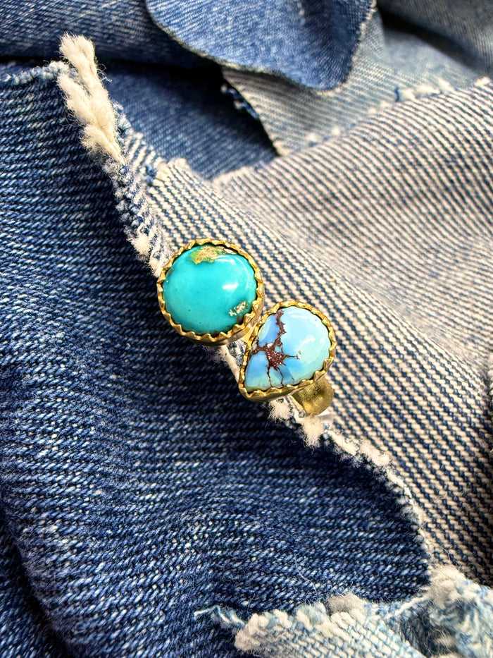 Coastal Charm Adjustable Ring - Turquoise Stone