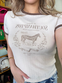 Southampton Baby Tee - Vanilla & Brown