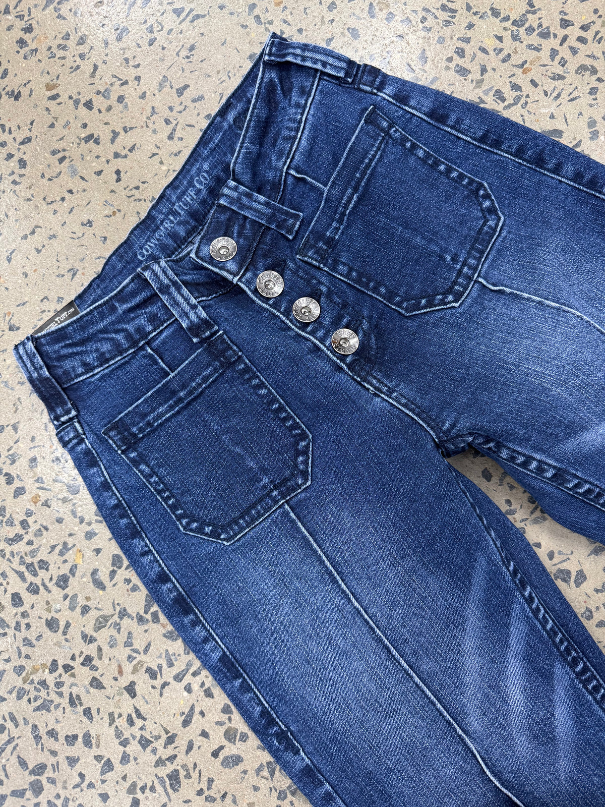 Cowgirl Tuff Jeans - Button Up Dark Trouser