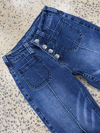 Cowgirl Tuff Jeans - Button Up Dark Trouser