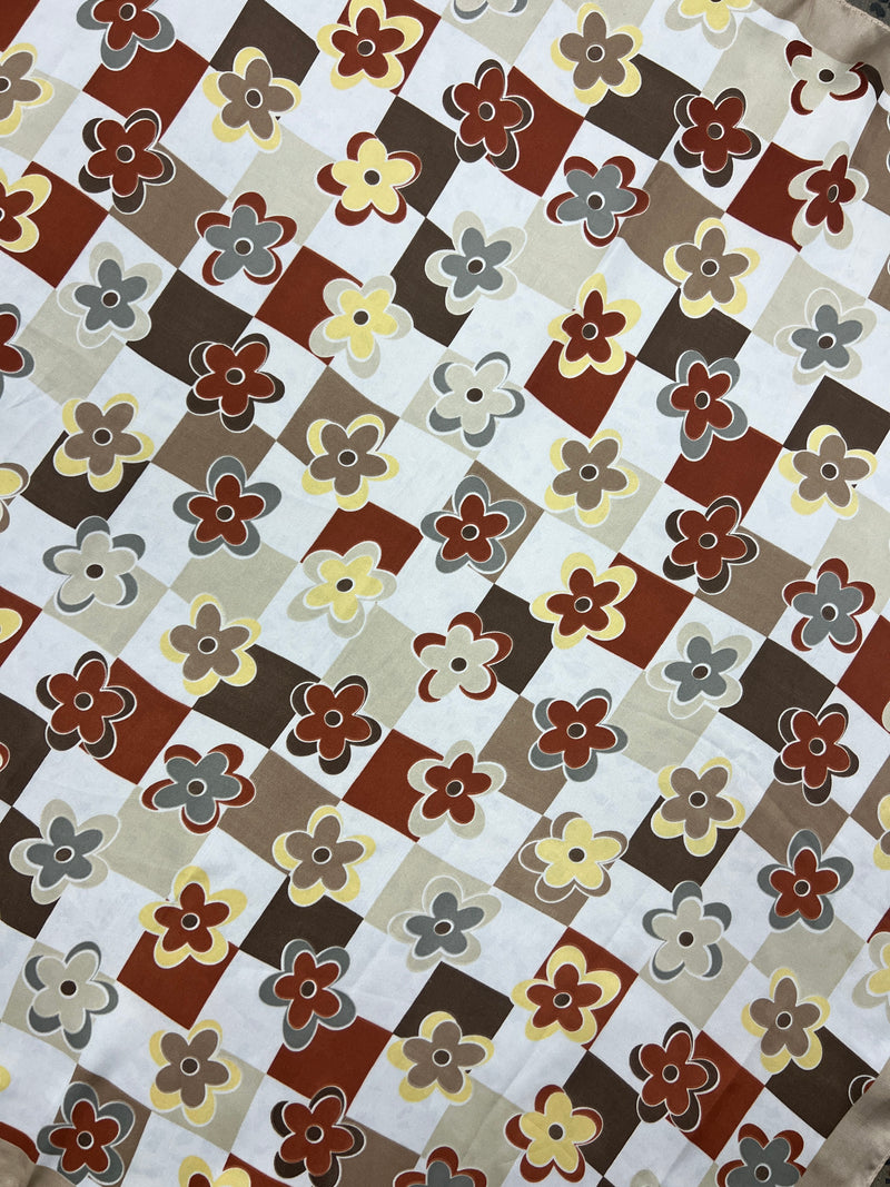 Western Wild Rag - Floral Check (Beige)
