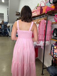 Eden Ruched Maxi Dress - Baby Pink