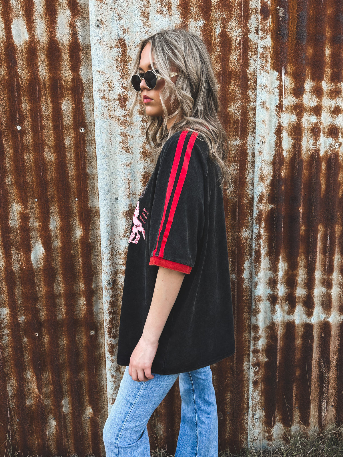 Lucky Yeehaw Tee - Charcoal