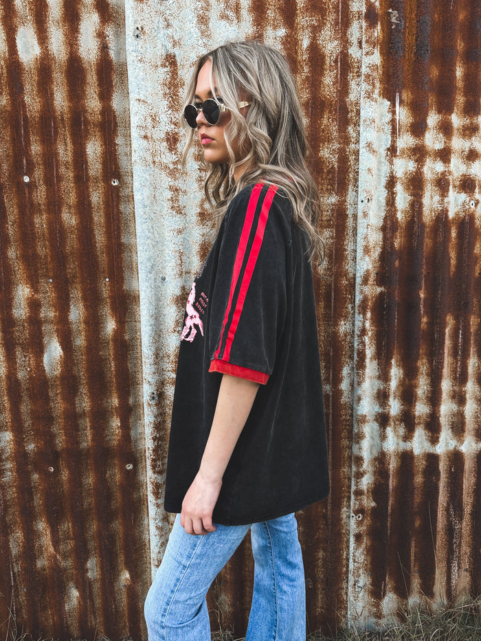 Lucky Yeehaw Tee - Charcoal