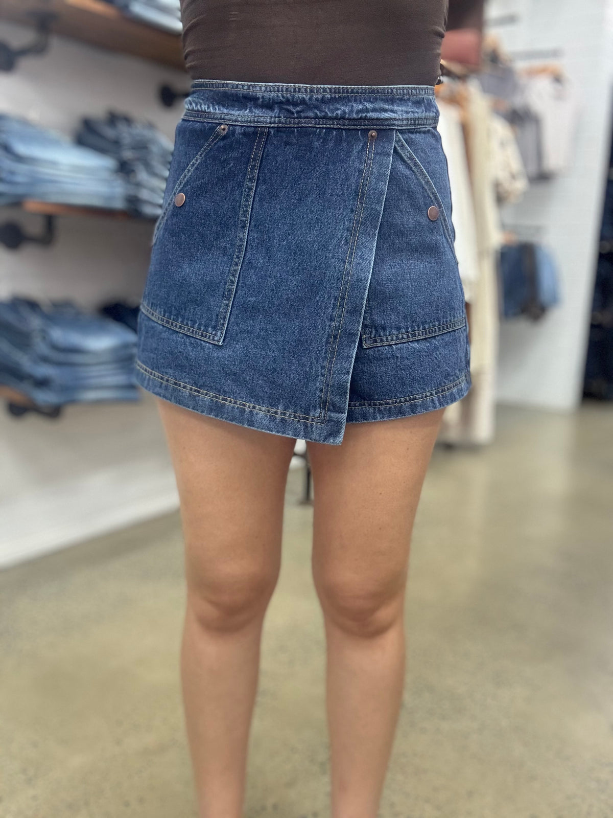 Ivy Skorts - Dark Denim High Waisted