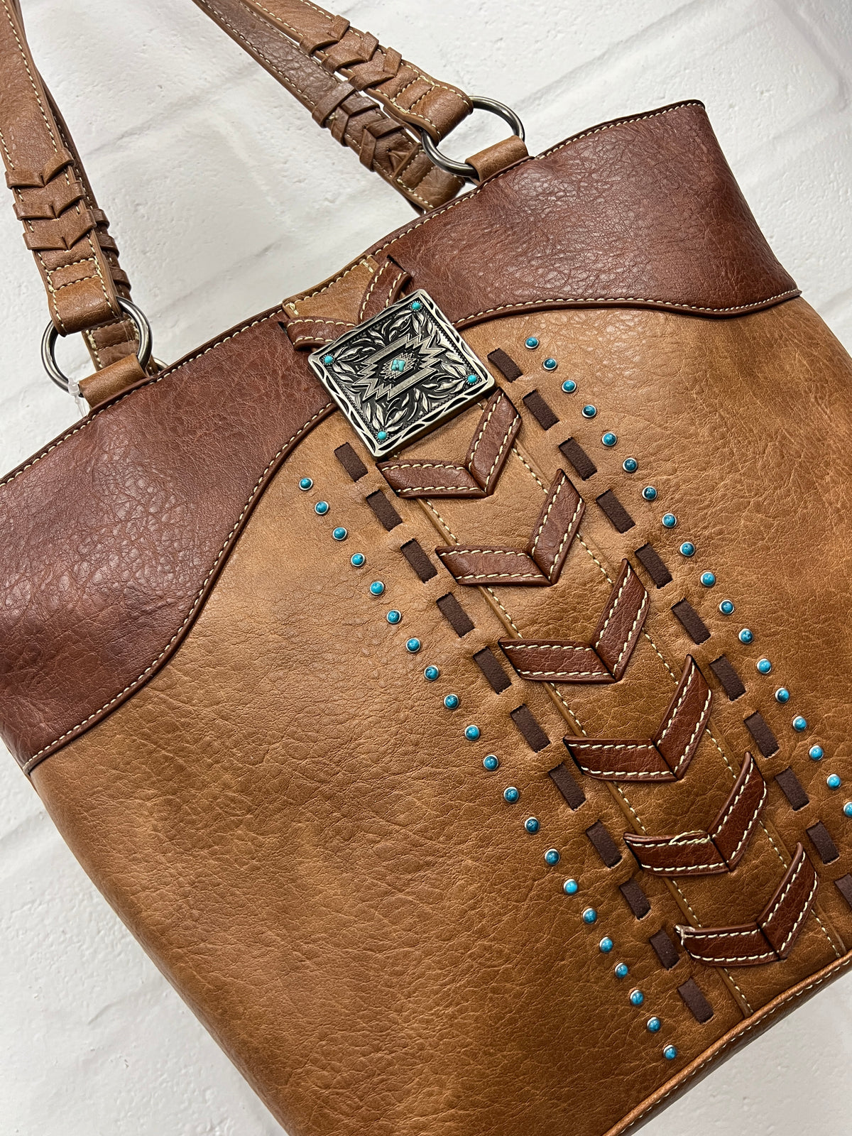 Western Handbag - Justin Chevron Stitch