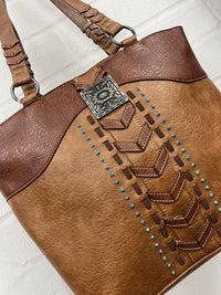 Western Handbag - Justin Chevron Stitch