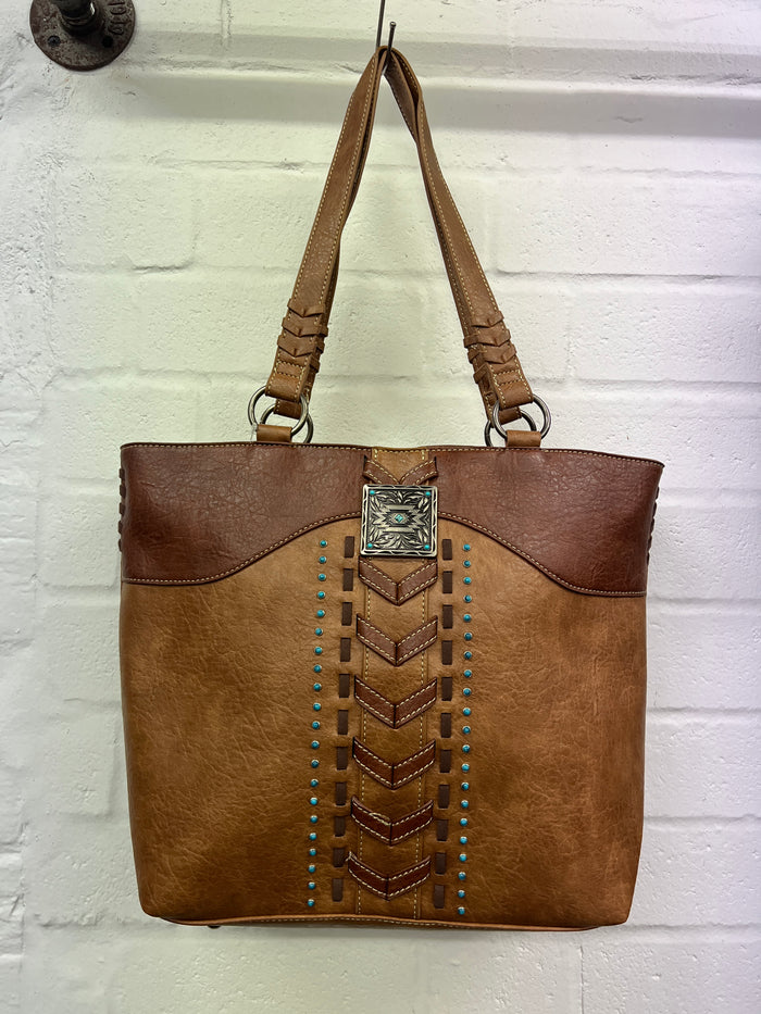 Western Handbag - Justin Chevron Stitch