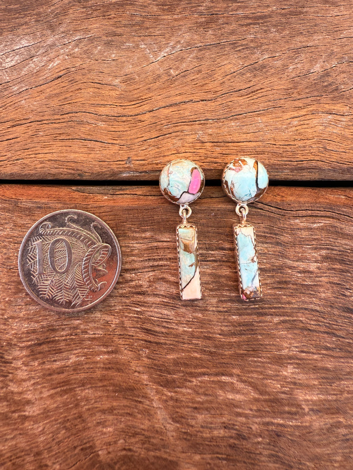 Hallee Earrings - Cotton Candy Dahlia Stones