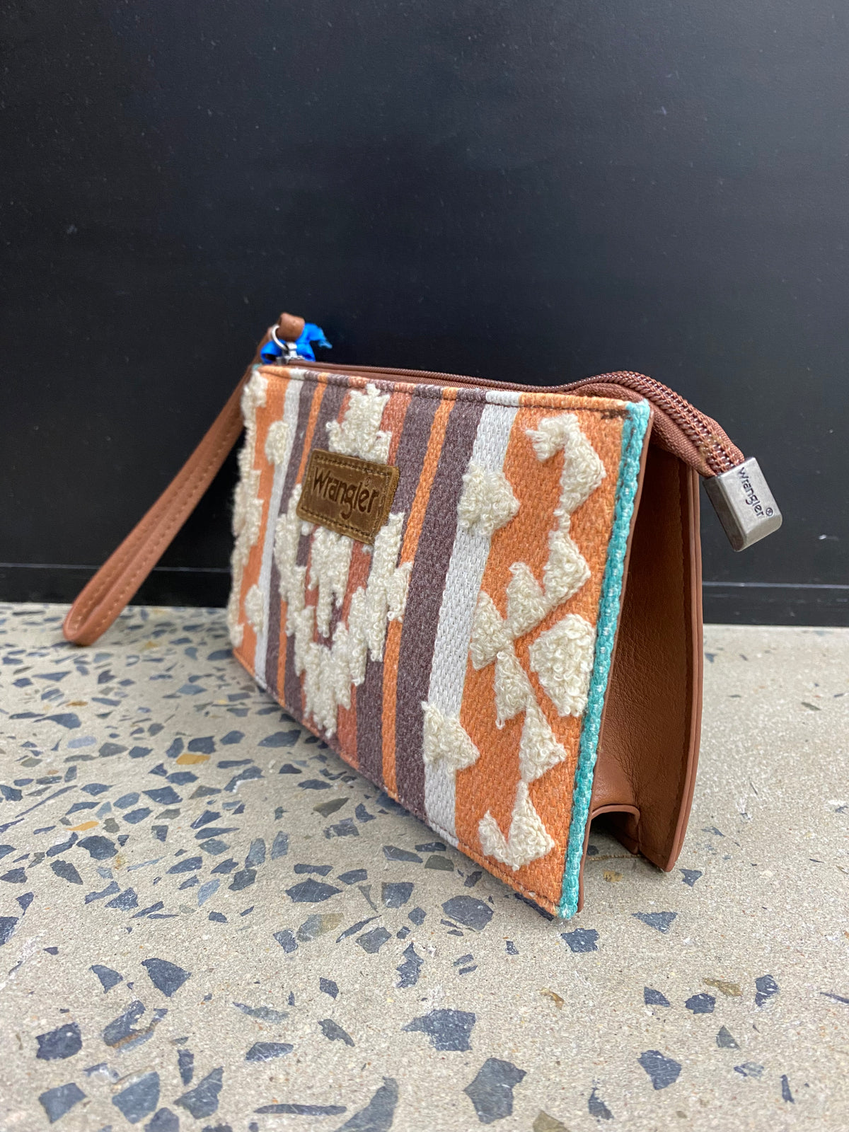 Wrangler Sherpa Aztec Canvas Clutch - Brown (WG313-181BR)