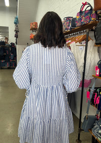 Hadley Dress - Blue Stripe