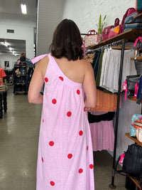 One Shoulder Florence Maxi - Pink & Red