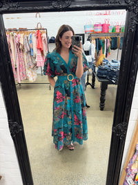 Lucinda Maxi Dress - Green Floral