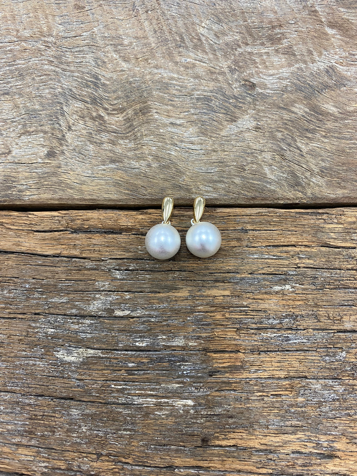 Earrings - 2 Tone Brushed Ball Drop Earring
