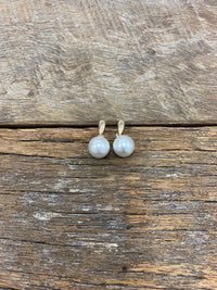 Earrings - 2 Tone Brushed Ball Drop Earring
