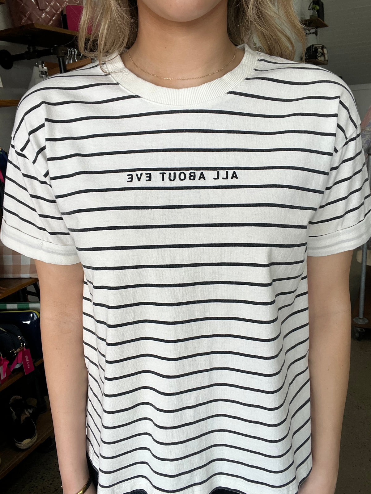 AAE Tee - White & Black Stripe