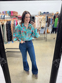 Parton Top - Buckin' Blooms Print