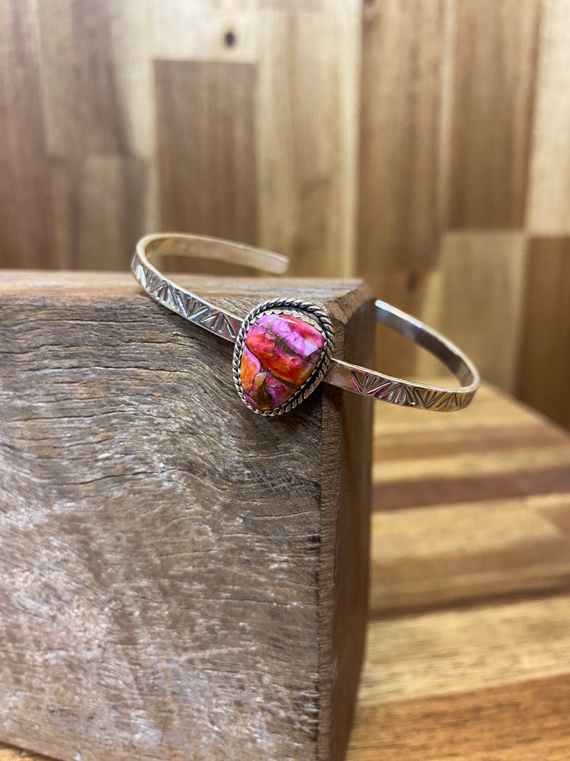 Charlie Cuff - Silver Pink Turquoise