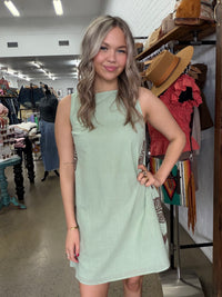 Faye Mini Dress - Sage & Chocolate