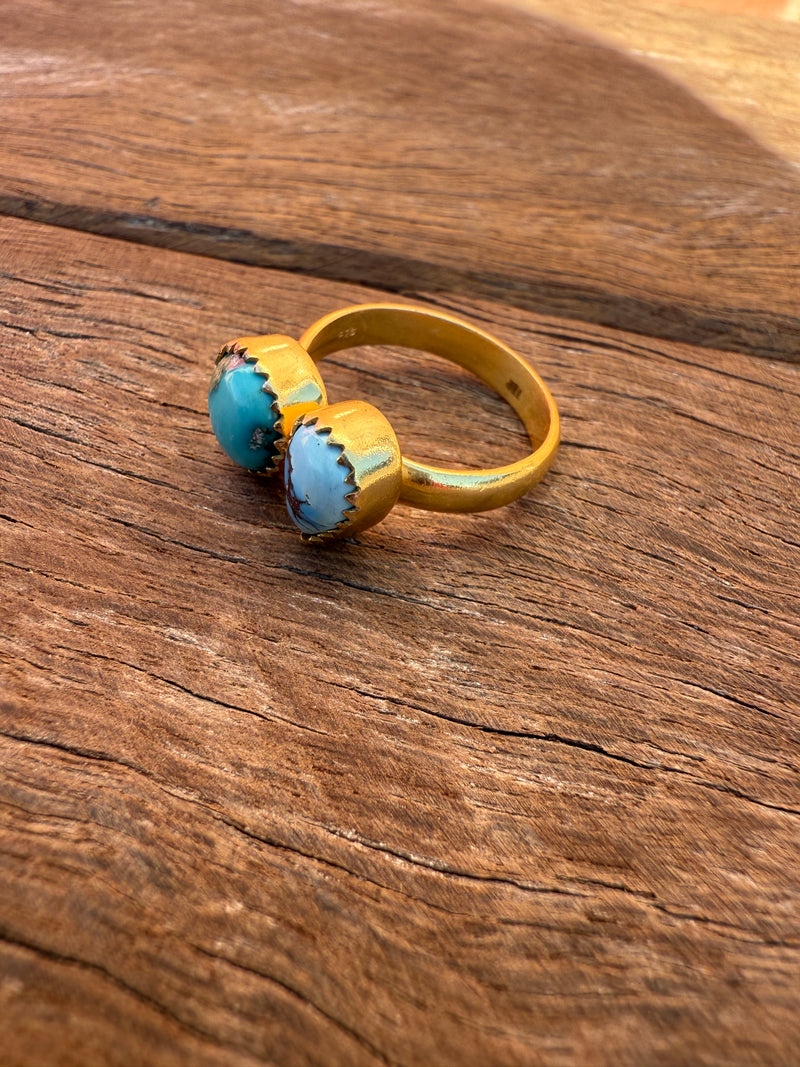 Coastal Charm Adjustable Ring - Turquoise Stone