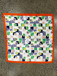 Western Wild Rag - Floral Check (Orange)