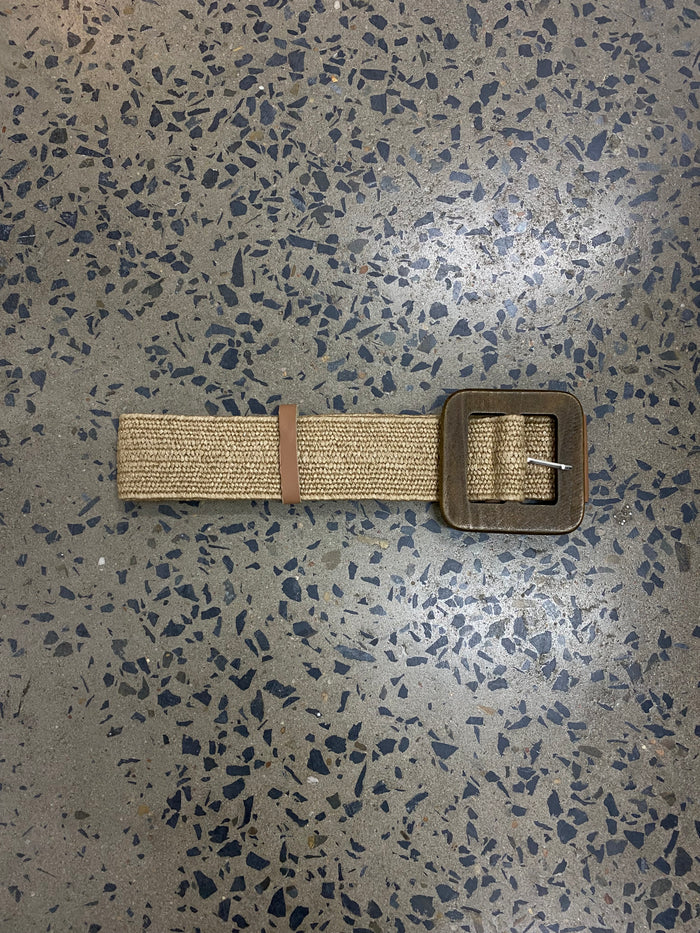 Boutique Belt - Square Buckle (Dark Beige)