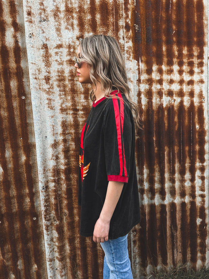 Lucky Eleven Oversized Tee - Charcoal