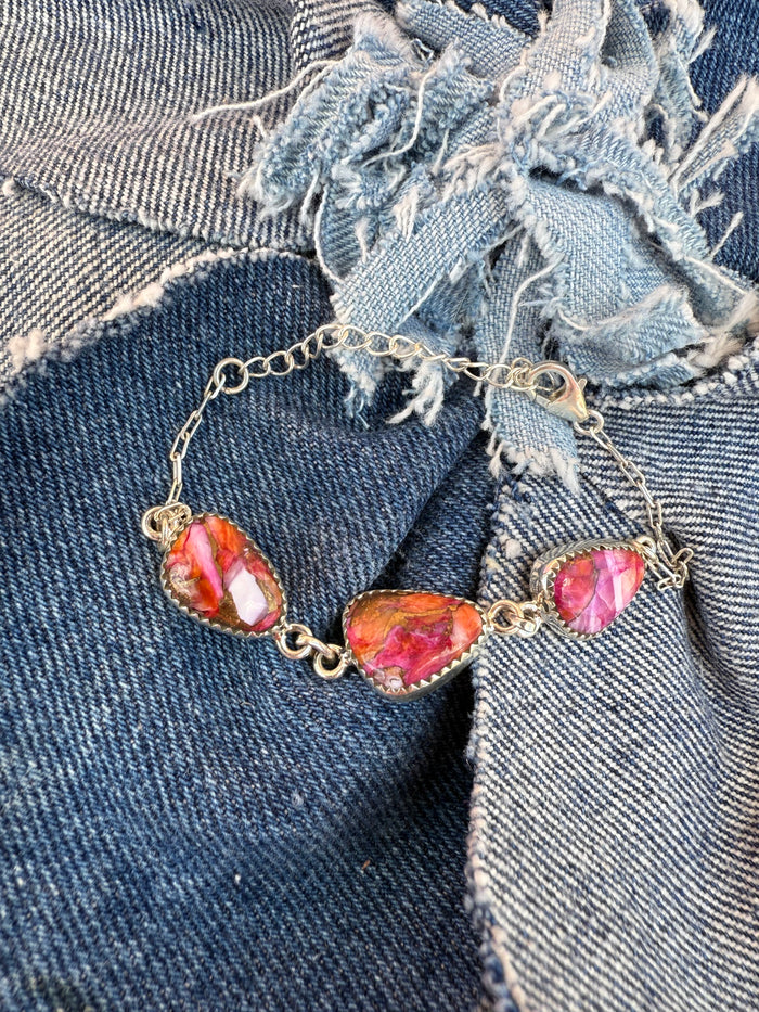 Marigold Bracelet - Pink Dahlia Stones
