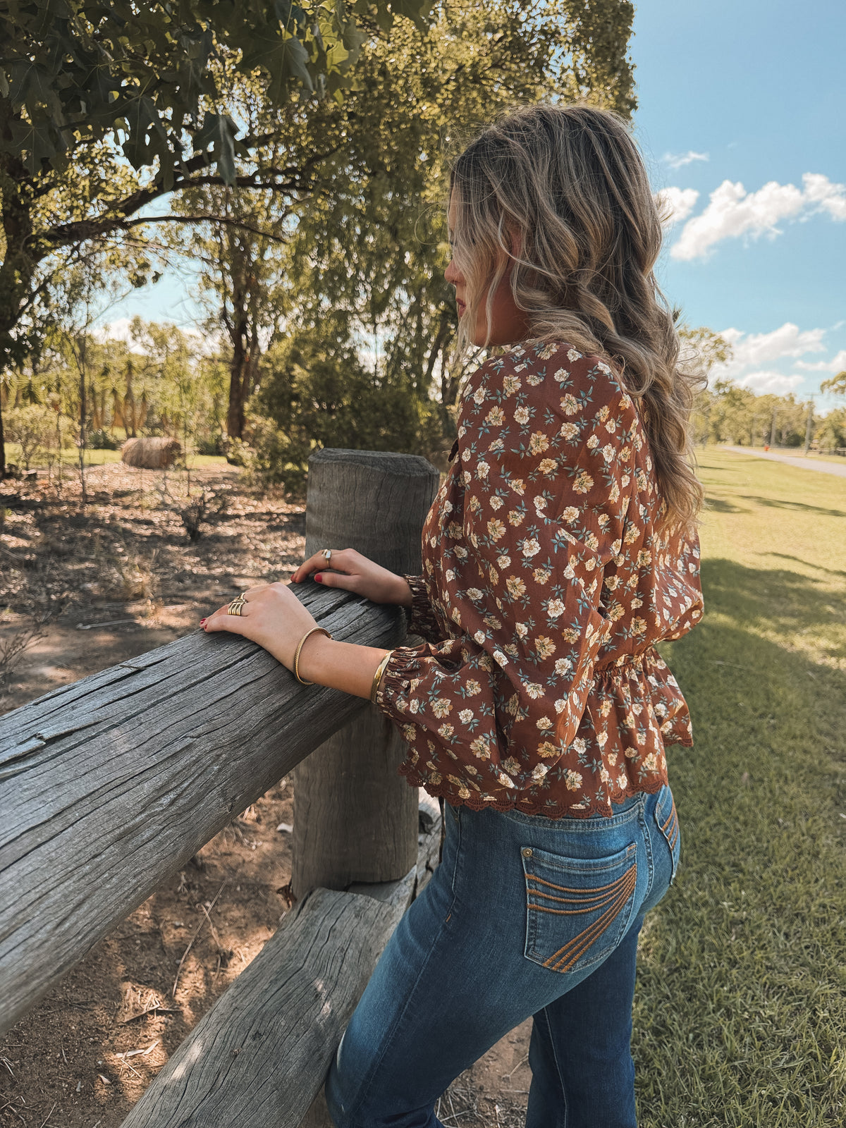 Autumn Bloom Top - Chocolate