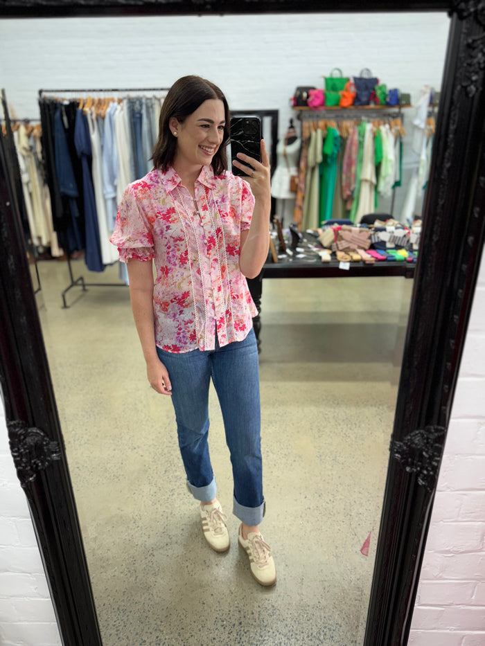 Talia Top - Pink Floral
