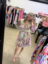 Delia Mini Dress - Botanic Print