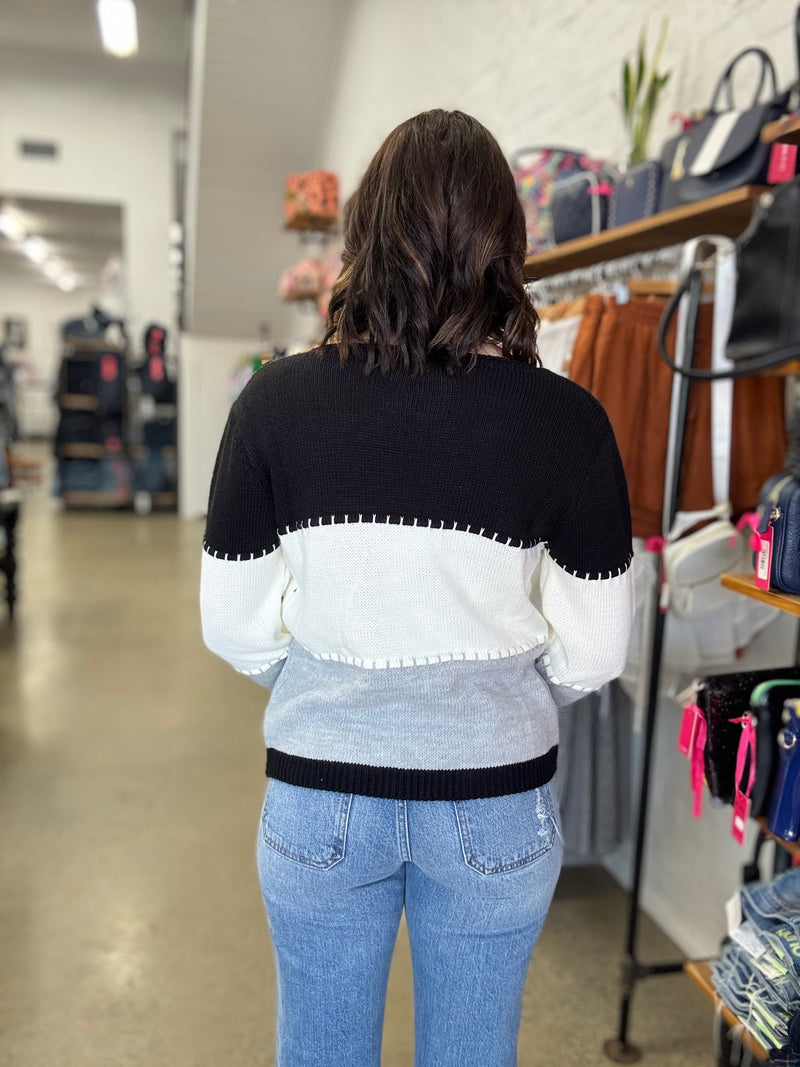 Rylee Pullover - Black, White & Grey