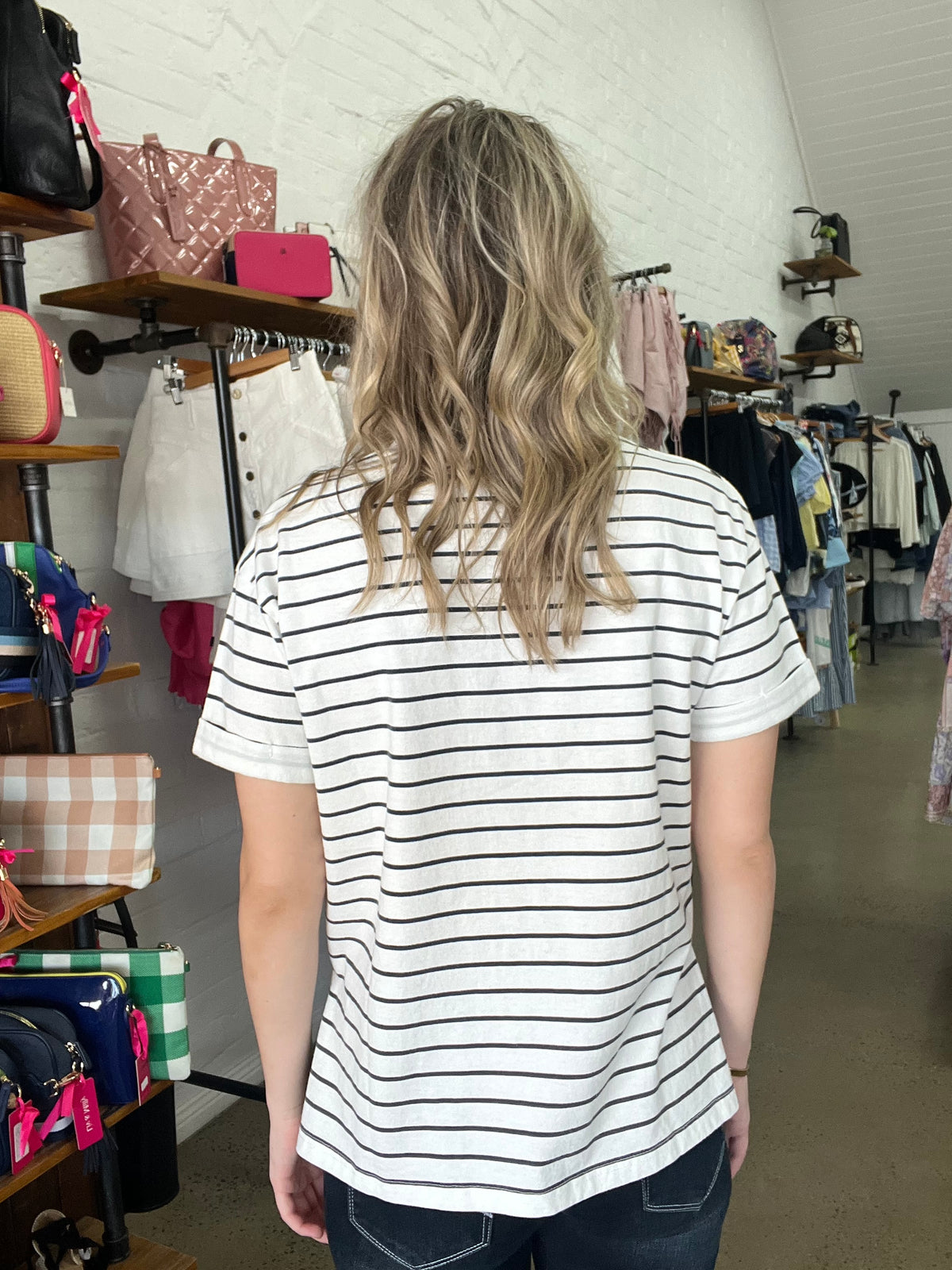 AAE Tee - White & Black Stripe