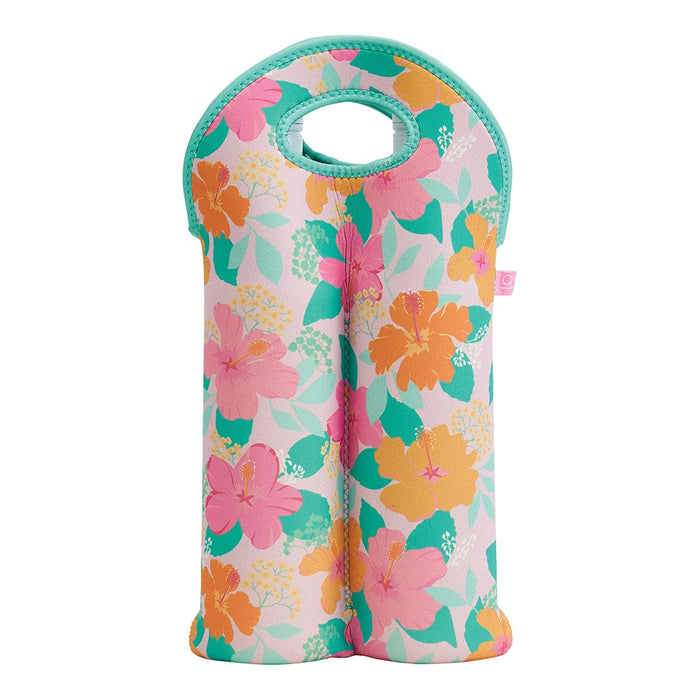 Double Wine Cooler Bag - Hibiscus