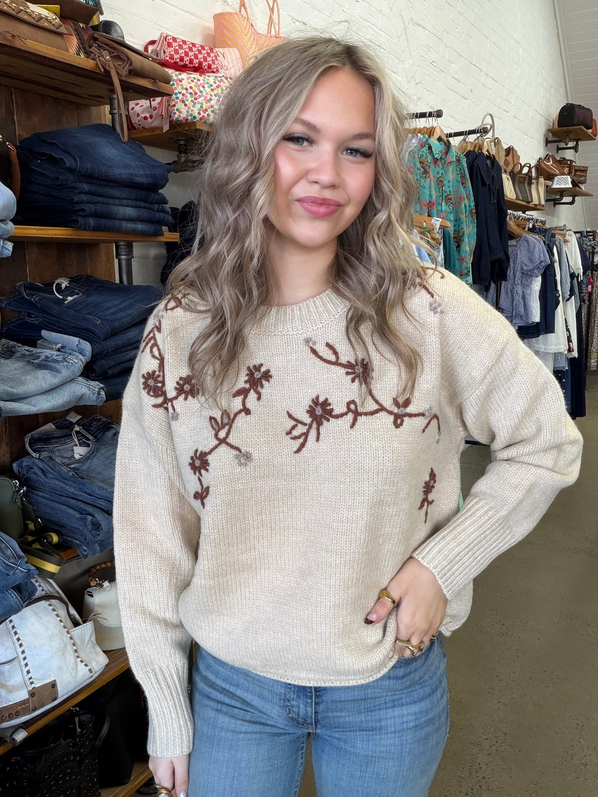 Autumn Bloom Knit - Natural