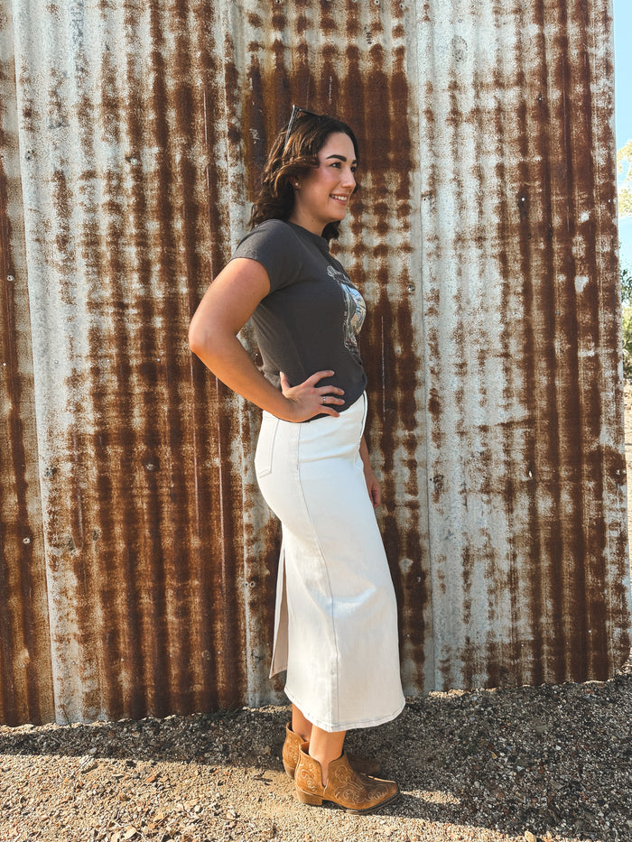 South Western Baby Tee - Charcoal