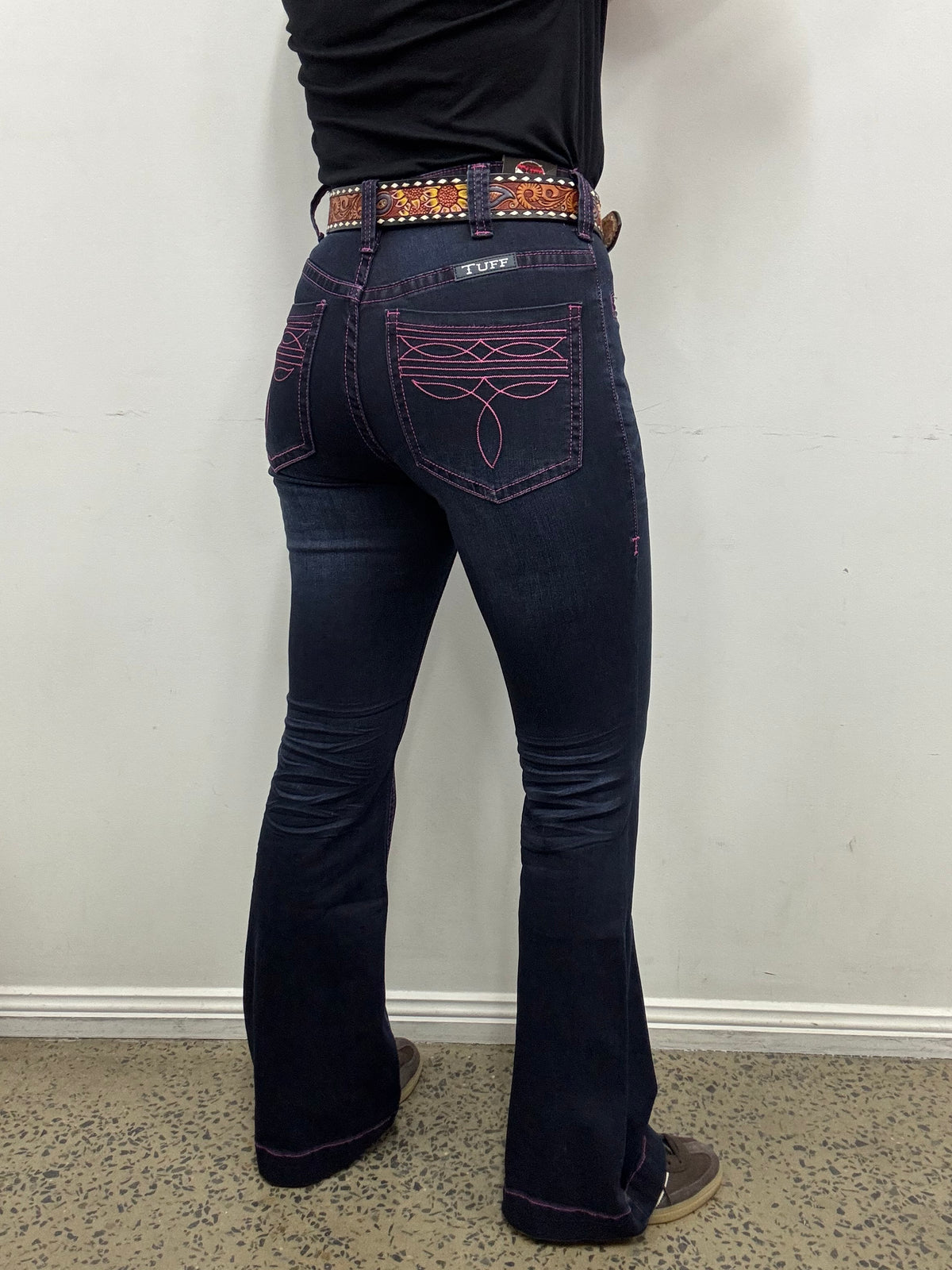 Cowgirl Tuff Jeans - Pink BootStitch