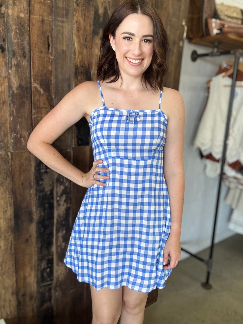 Beatrix Dress - Blue Gingham Katie B Beatrix Dress - Blue Gingham Katie B