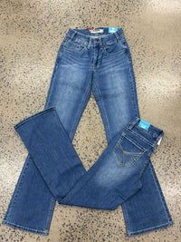 Rock & Roll Cowgirl Jeans - BW4RD09763 - Curve Embroidery Mid Rise Riding Fit