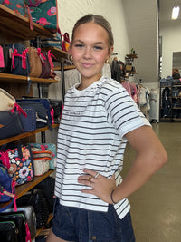 AAE Tee - White & Black Stripe