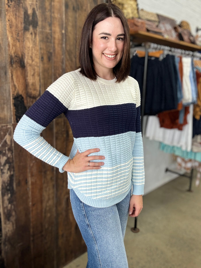 Myra Knit - Blue Stripe