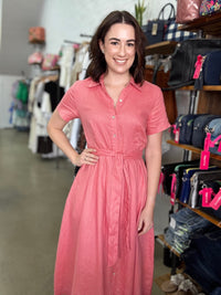 Myra Dress - Deep Rose
