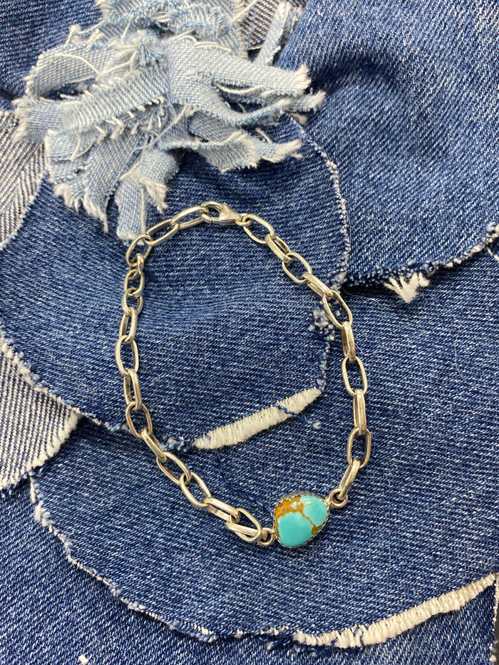 Birdie Bracelet - Silver Turquoise