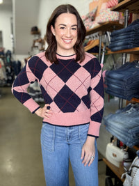 Bianca Knit - Rose Pink & Navy