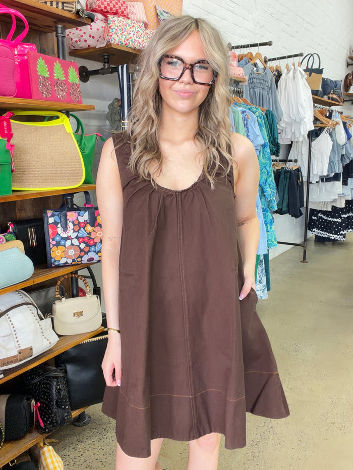 Dylan Mini Dress - Chocolate