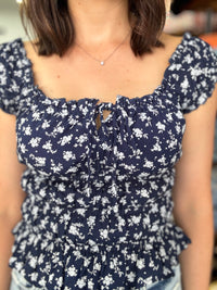 Clarabelle Floral Top - Blue