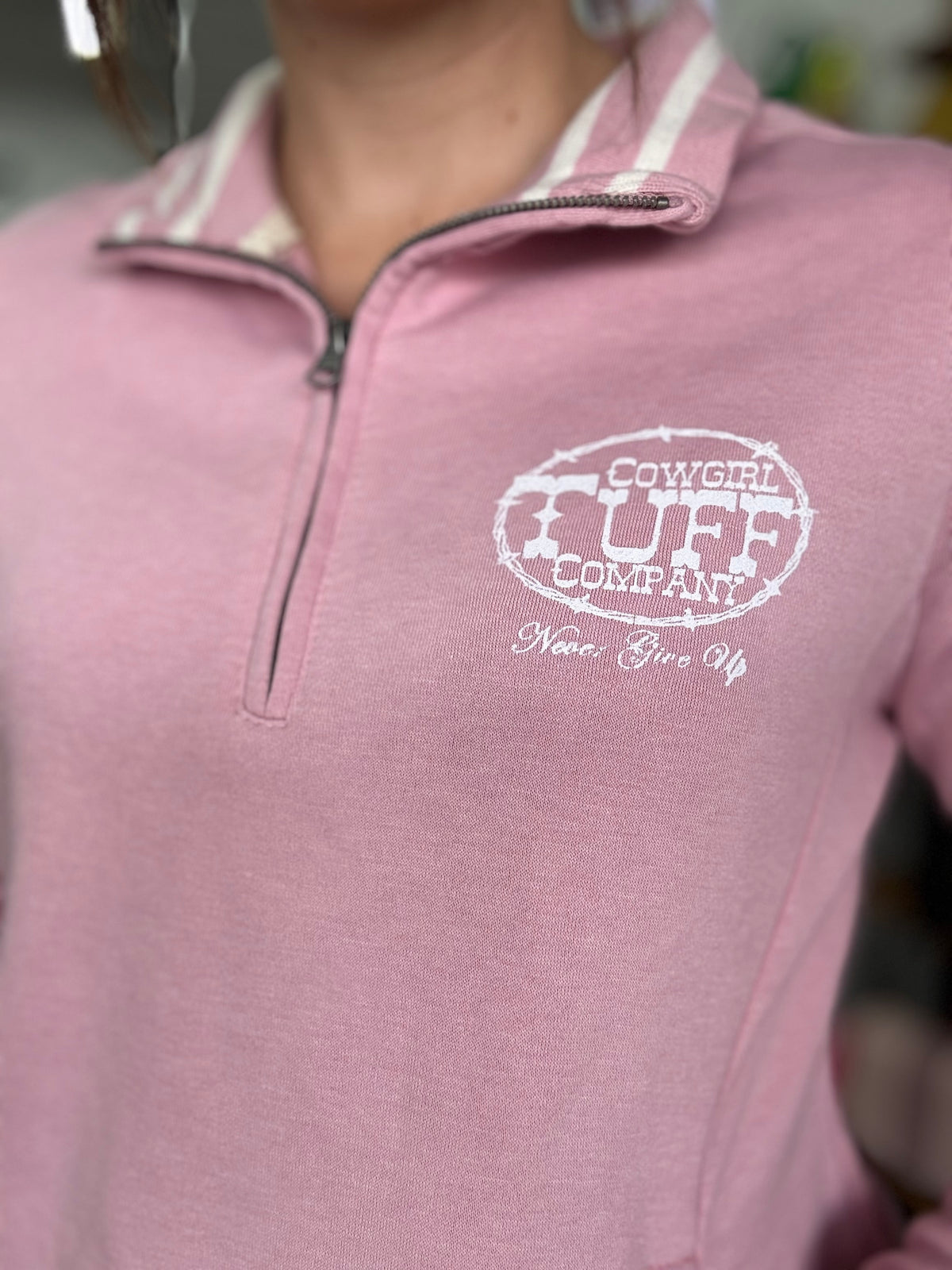 Cowgirl Tuff Jumper - Pink/White Print